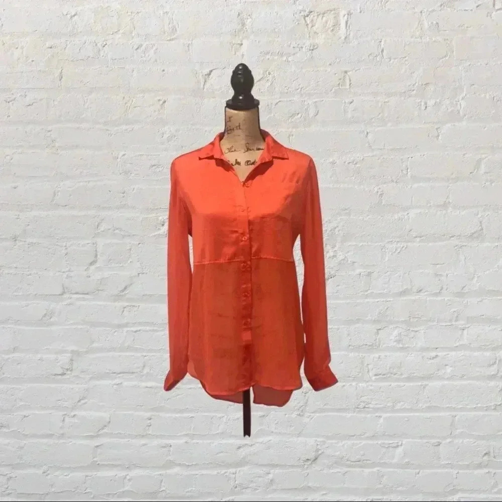 Free People Button Down Blouse - Sheer